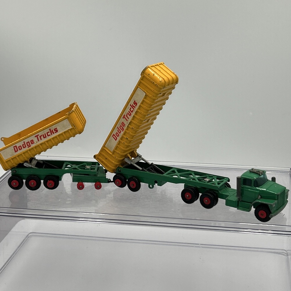 66' Matchbox King K16 Fruehauf Truck Dodge Tractor Tandem Dump Trailers‎ Lesney